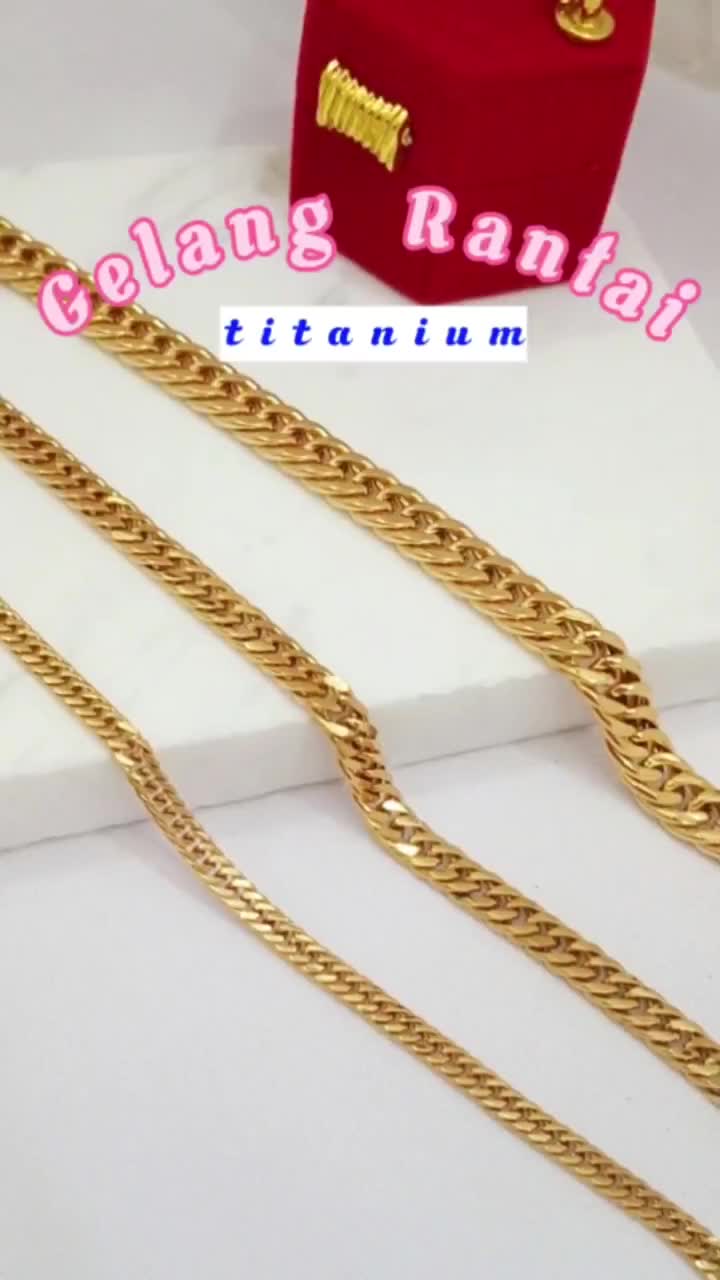 Good Jewelry Lux Gelang titanium/stainless steel rantai polos GT 358 Bracelets