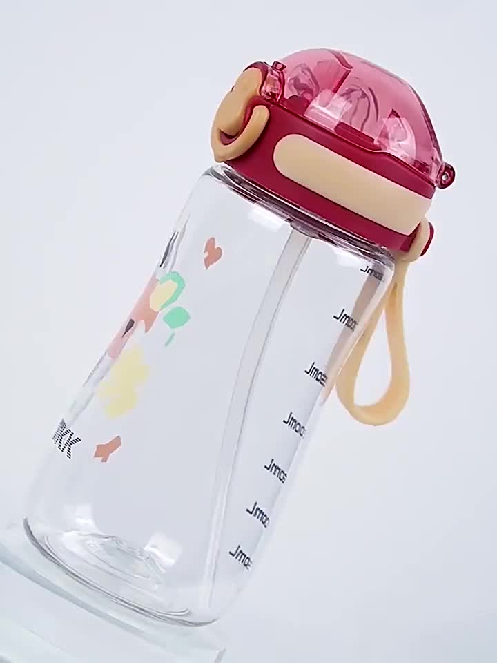 Botol Minum Anak TK 350ml Tritan Bpa Free Anti Pecah Dan Tumpah Ada Sedotan Food Grade