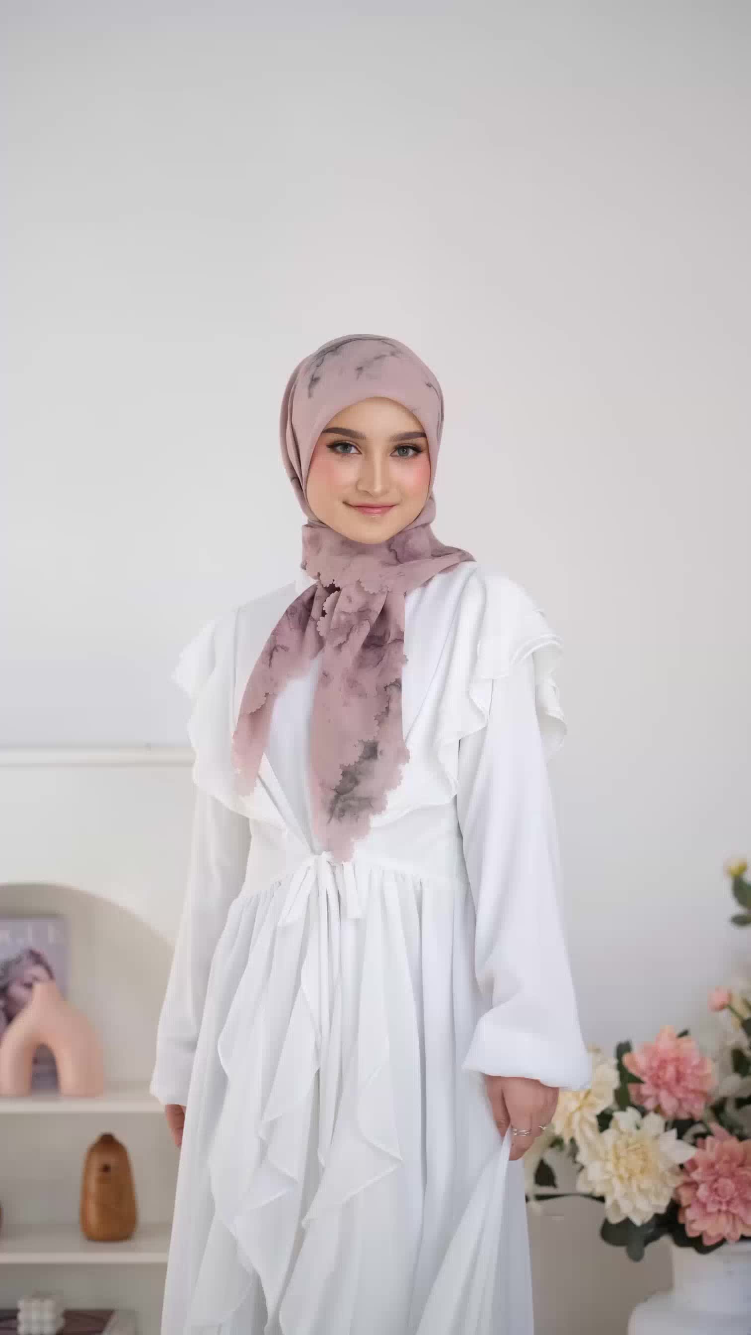 Hijab Segiempat Tydie Motif Abstrak Laser Cut Jilbab Tie dye Matt Polycotton Bella Square Premium