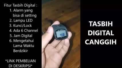 Tasbih Digital Alarm Bisa Di set 33, 66, 100 + Lampu LED Alat Hitung Finger Counter Premium COD Muslim