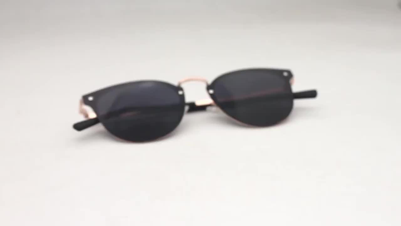 Kacamata Hitam Sunglasses Fashion Korean Style Pria Wanita Lensa UV400 Polarized Bentuk Oval Bahan TR-90 & Metal Colore.In Eyewear 813