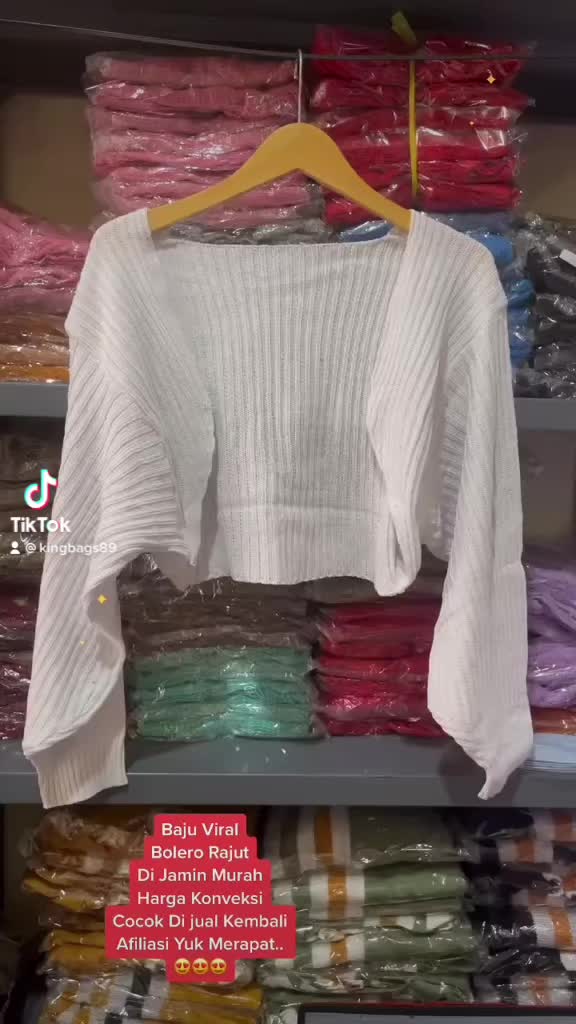 Baju Rajut Liam Lengan Panjang bolero cardigan Crop Simple Wanita