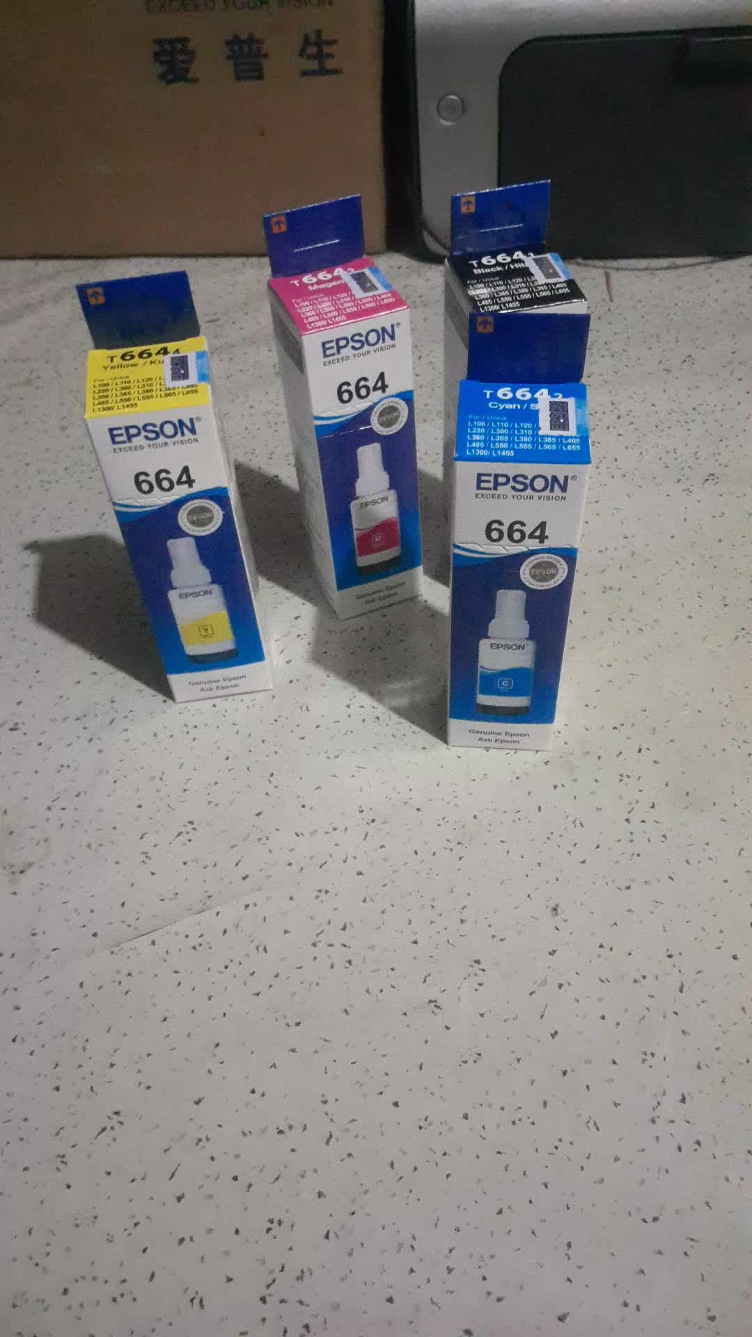 TINTA EPSON 664 B,C,Y,M FOR PRINTER L110 L210 L220 L120 L310 L360 Toner
