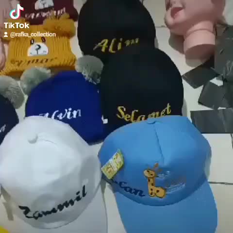 topi anak polos bisa request nama