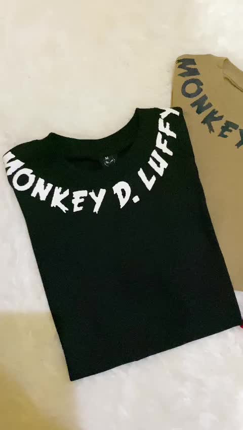 NTN Baju Kaos Anak Laki Laki Umur 7-16 Tahun Karakter Anime One Piece D Luffy Series Katun 30s Hitam Fashion