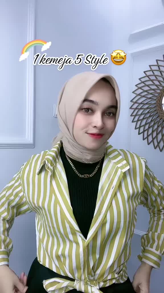 Kemeja Wanita Salur Stripe Bahan Polyrayon By Azka Baju Atasan Panjang Casual Garis Hitam
