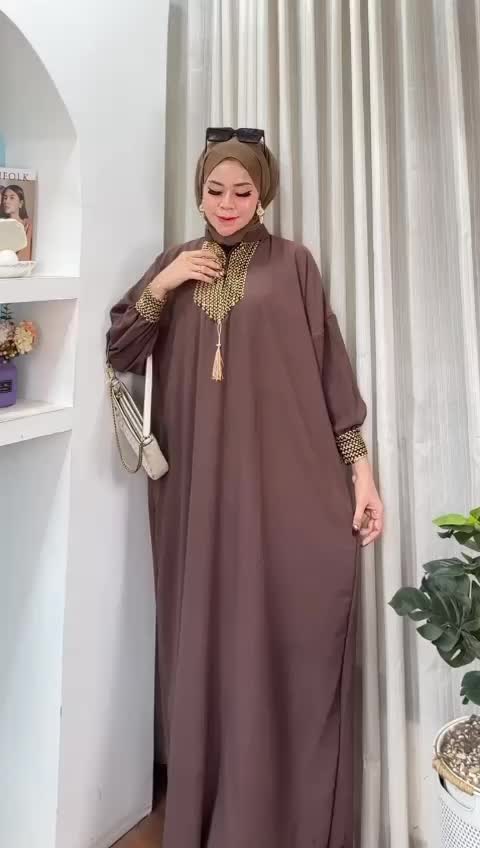 GAMIS KAFTAN AYUMI BAHAN CRINGKLE Airflow Muslim Wanita Dress Crinkle Lebaran