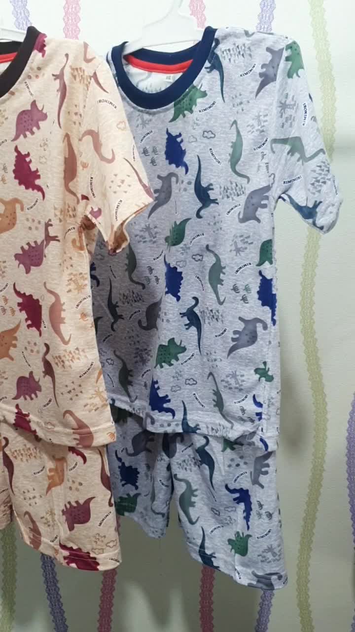 Kiminori NERO.ST Setelan Baju Anak Laki-Laki Lengan Pendek Celana