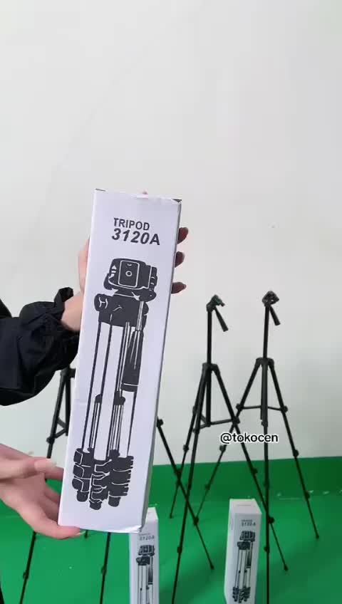 TRIPOD HITAM 3120 3120A FULL BLACK 1 METER TRIPOD HP KAMERA SLR DSLR RING LIGHT free Holder U