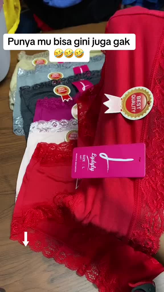 Celana Dalam Wanita Lydyly Ld 045 | Cd Renda Bahan Katun Lembut Model Maxi Polos Paket 6 Pcs  - Cd Dewasa Semi Boxer Pendek Motif Remaja