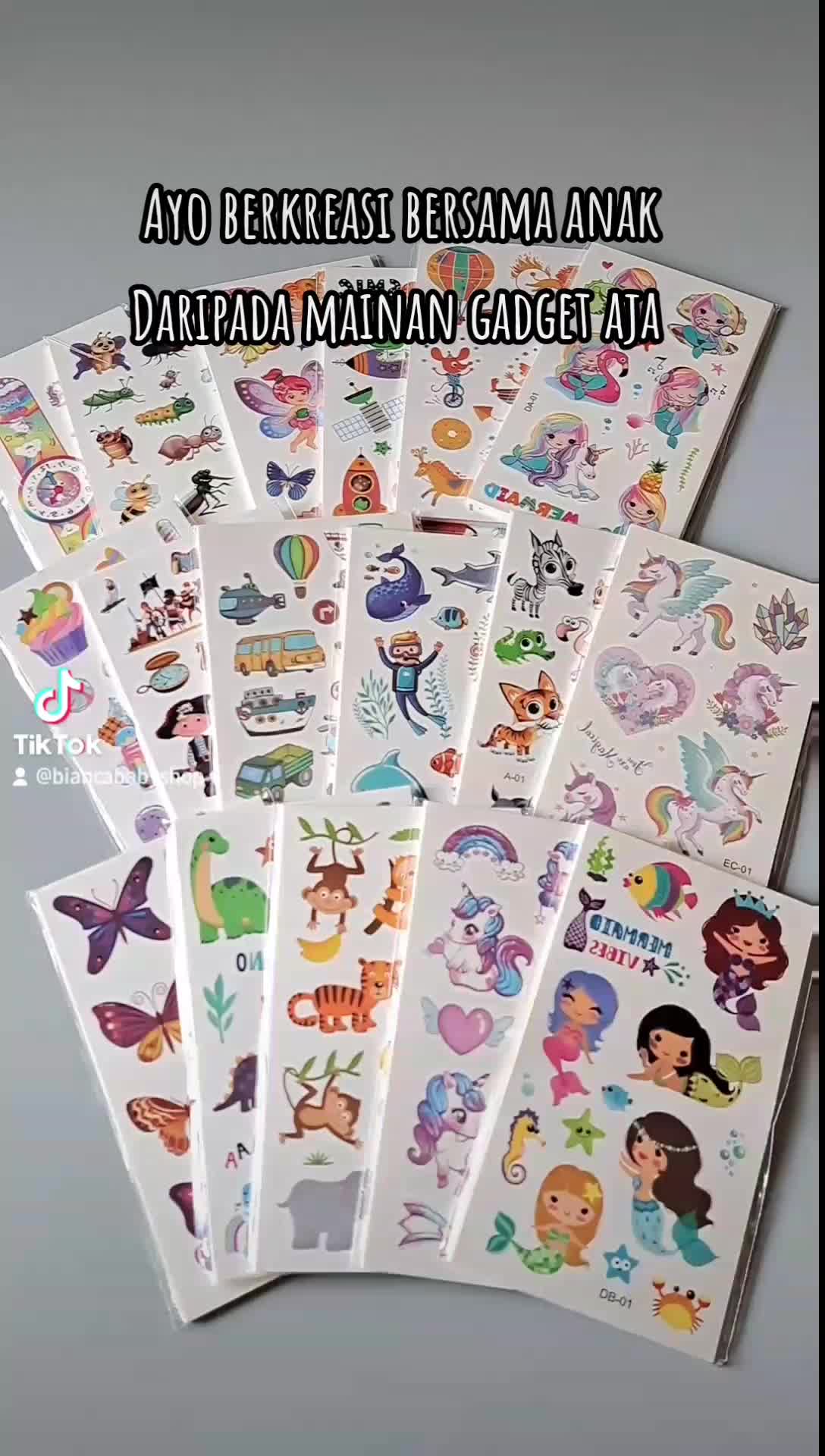 Stiker Tatto Anak 1 Set isi 10 Lembar