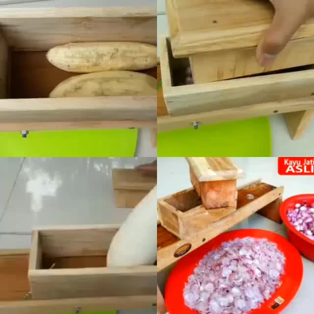 ALAT PENGIRIS PEMOTONG SERBAGUNA BAWANG KRIPIK  Kayu Dapur Pisau Keripik Set Simple Kitchenware dengan 3 Model Hasil Irisan dan 2 Pisau Pemotong Tajam Kuat Tahan Lama PengirisSerbaguna PengirisBawang PengirisKripik PengirisBumbu