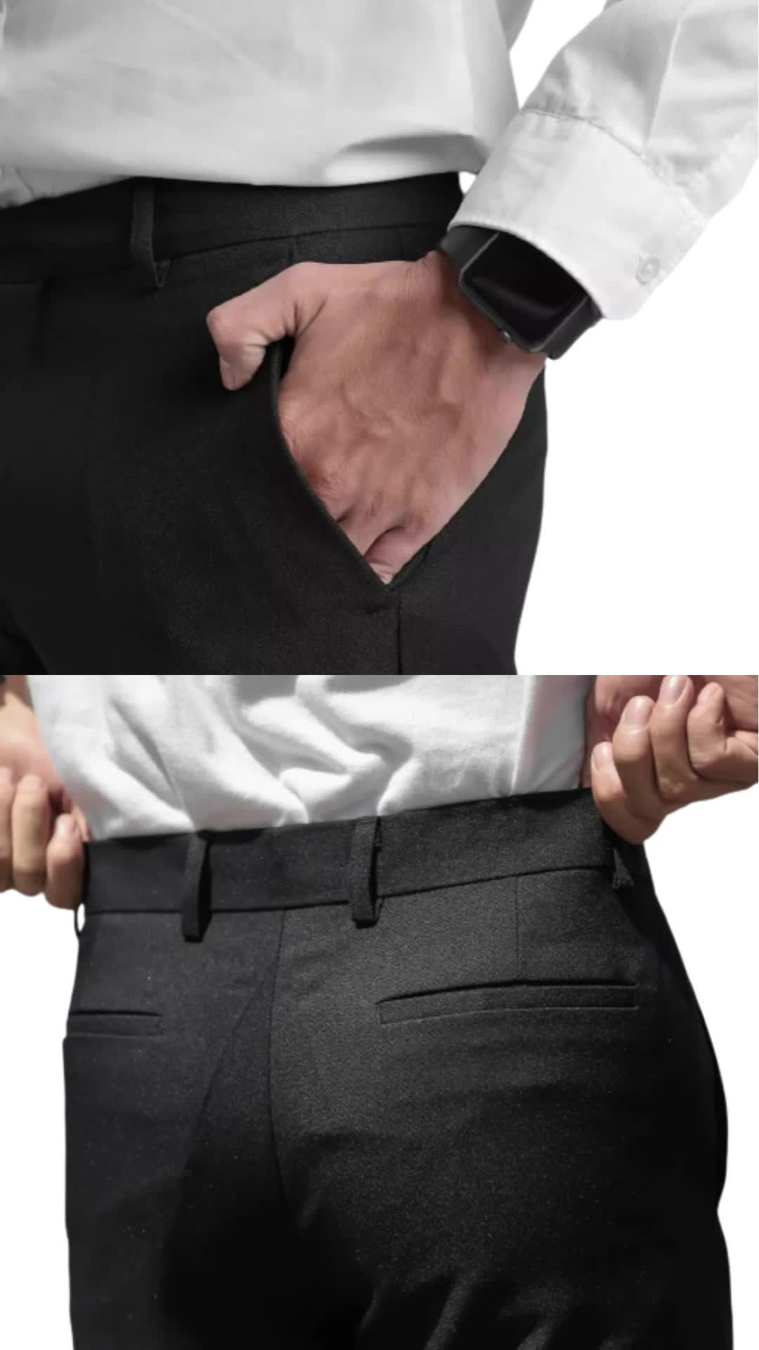 Celana Formal Pria Kerja Kantor Slim fit Casual Hitam Panjang