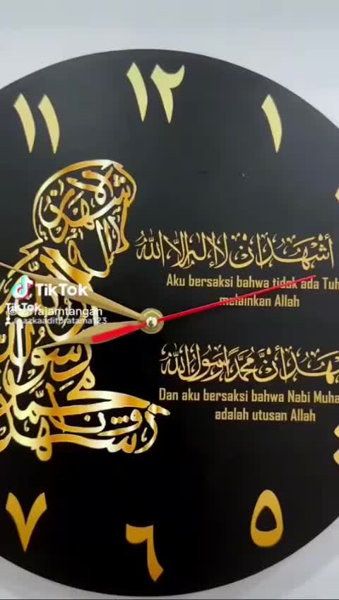 Set Jam Dinding Kaligrafi Islami 6 in 1 Homemade Portabel Kayu jam dinding masjid