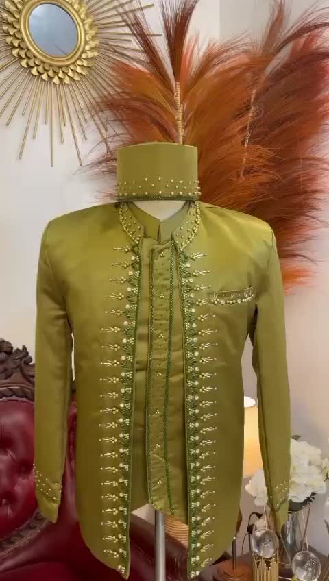 Beskap Pengantin Pria Bridal / Baju Pengantin Pria Motif Zig-zag kecil