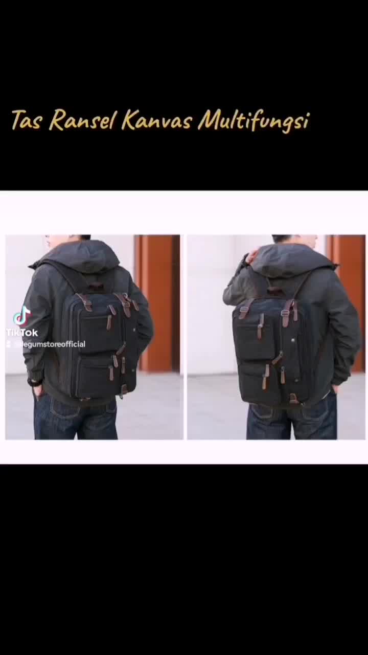 Tas Selempang Kanvas Tas Multifungsi Kanvas Unisex Selempang Jinjing dan Ransel Import Canvas Sekolah Totebag