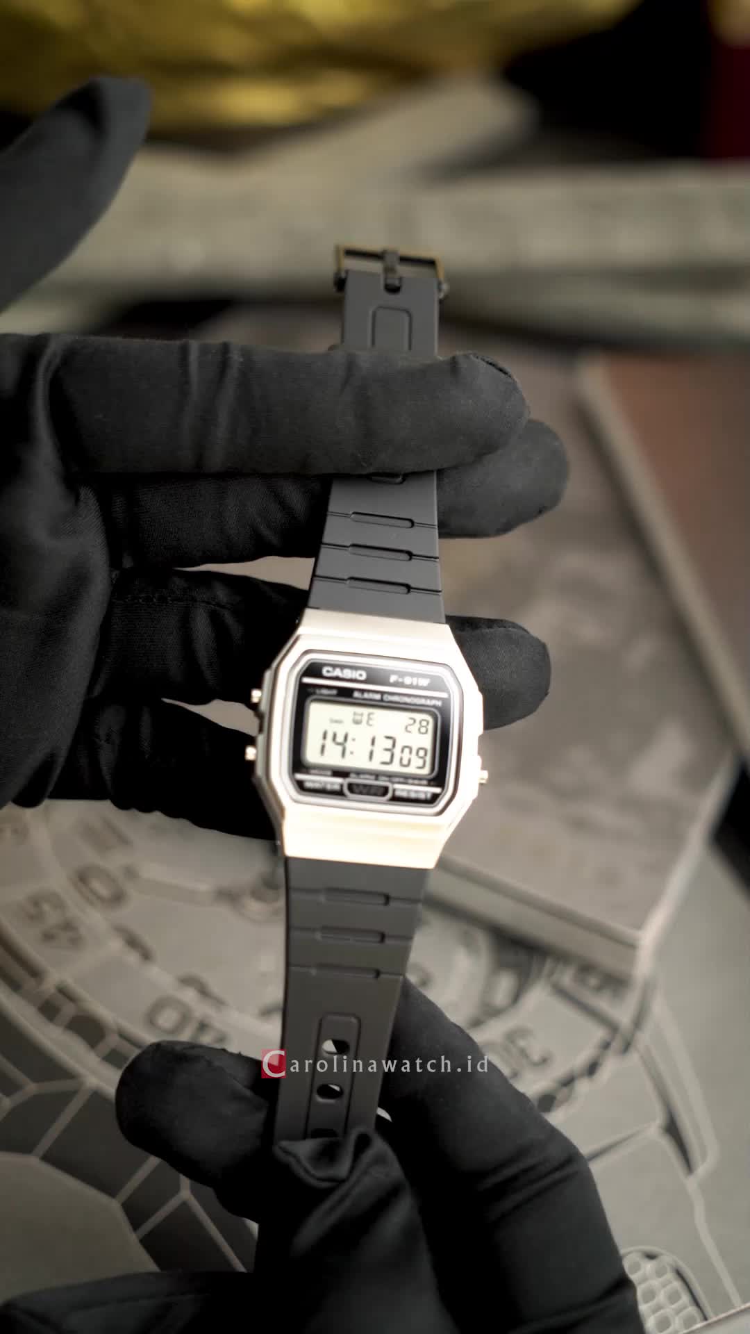 Jam Tangan Unisex Casio General F-91WM-7A Quartz Watch Grey Dial Resin Strap