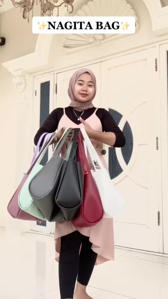 Delissa Collection - Tas Wanita Terbaru 2023 Nagita (Plus Twilly / Syal) / Shoulder Bag Tote  Kanvas