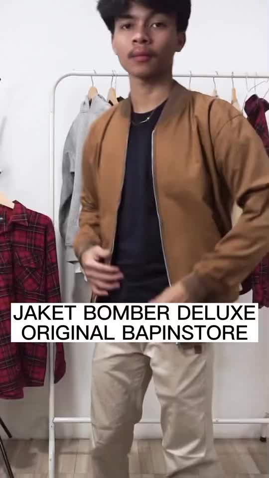 BAPIN Jaket Bomber Deluxe Pria Bahan Canvas Lembut Casual