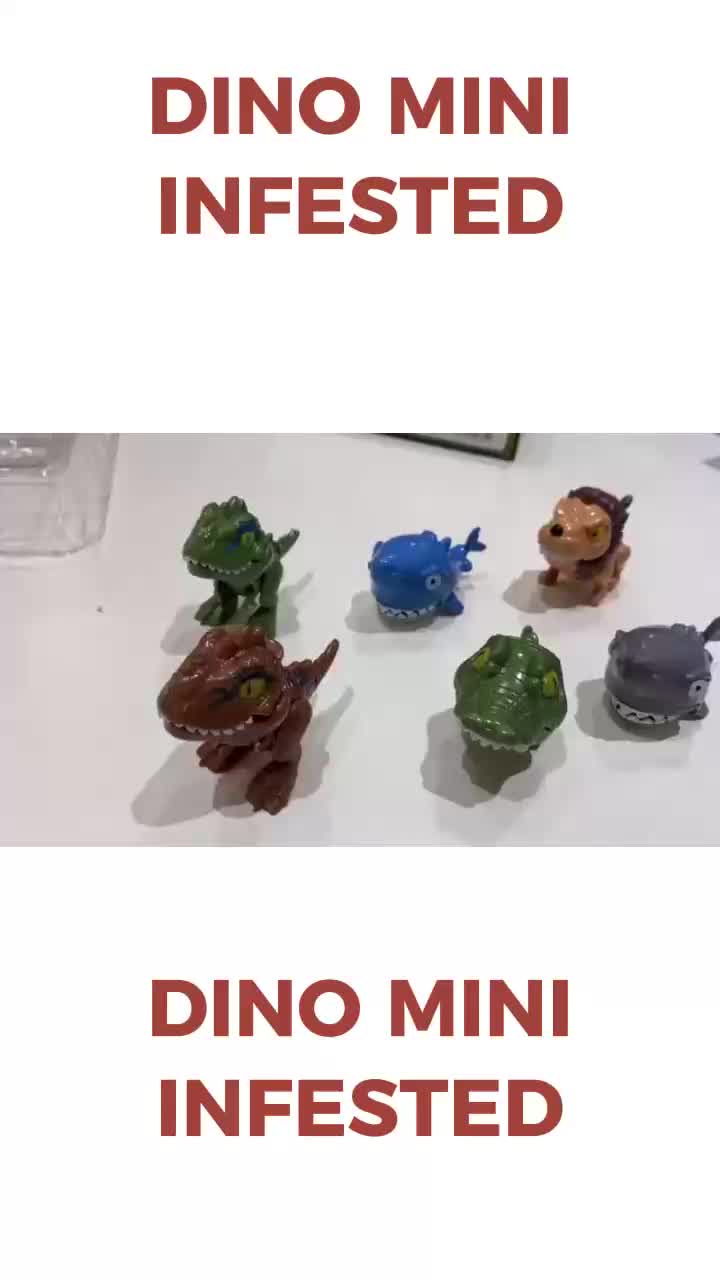 Mainan Anak Dinosaur Infested Mini Dinosaurus Gigit Dino Animal Figur Lucu Kado Plastik Toys Hewan Binatang