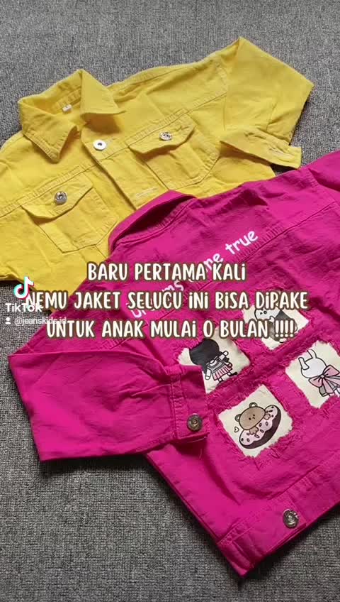 JAKET JEANS ANAK MOTIF SOBEK KOTAK USIA 1-12 TAHUN