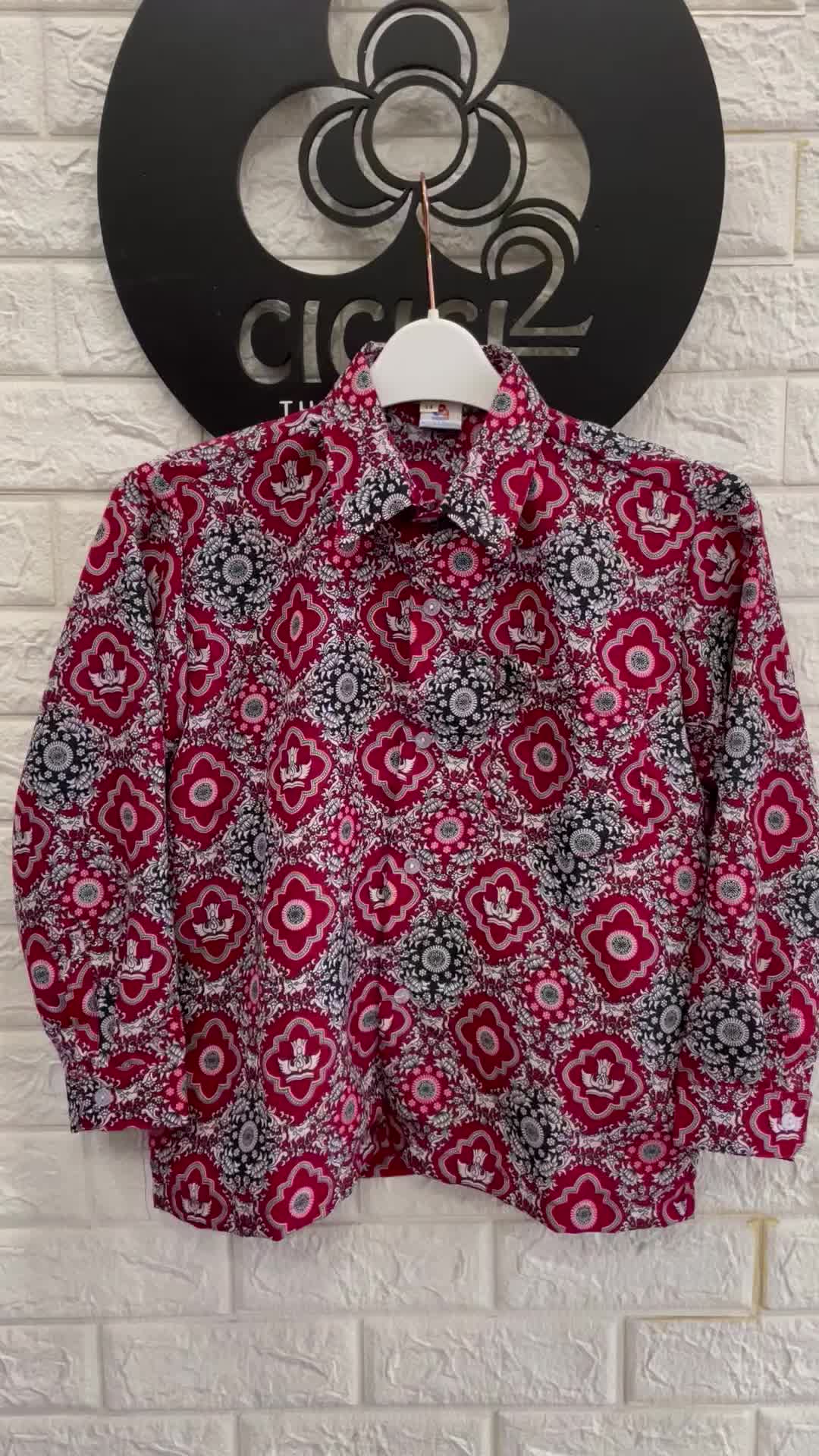 Baju Batik SD Nasional Lengan Panjang Seragam Sekolah Motif