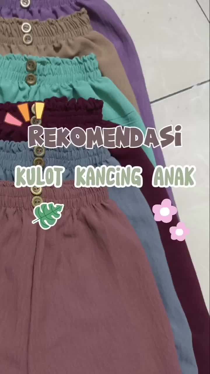KULOT 2 KANCING ANAK USIA 3 SAMPAI 12 TAHUN/KULOT KANCING ANAK/CELANA ANAK PEREMPUAN Cantik Celana Fashion