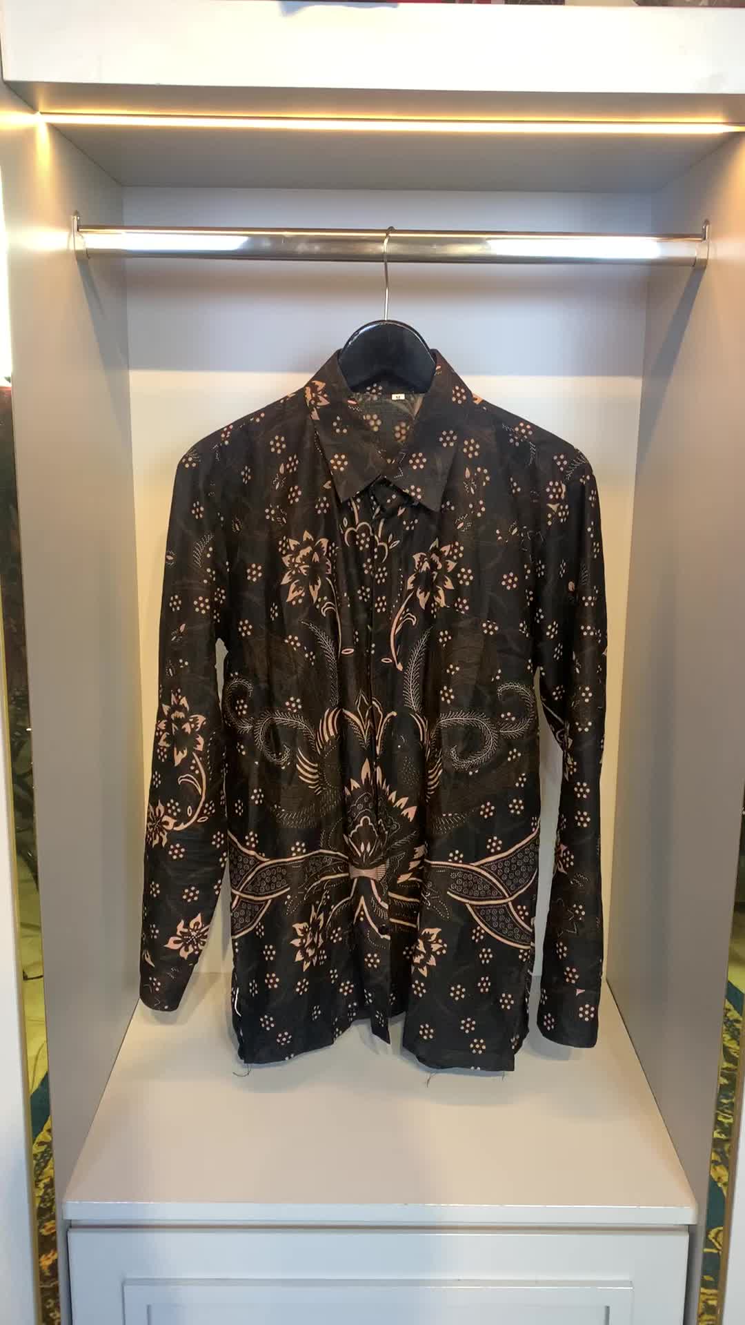 Kemeja Batik Sentani Couple Ayah dan Anak Laki Lengan Panjang dan Pendek Katun Premium Modern Elegant Hitam