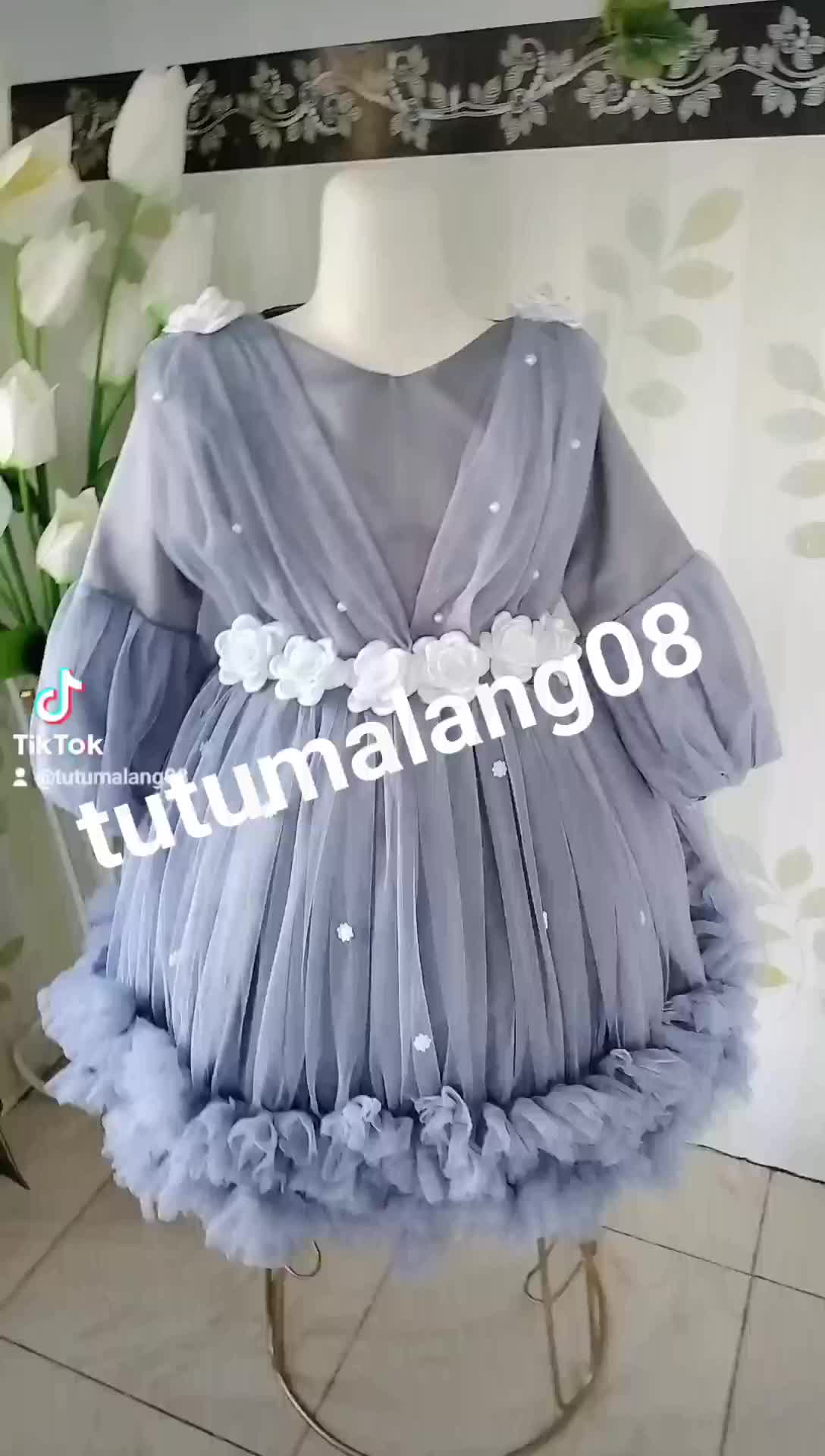 dress hijab petite anak ( semata kaki) lengan balon+ free bando Perempuan Fashion