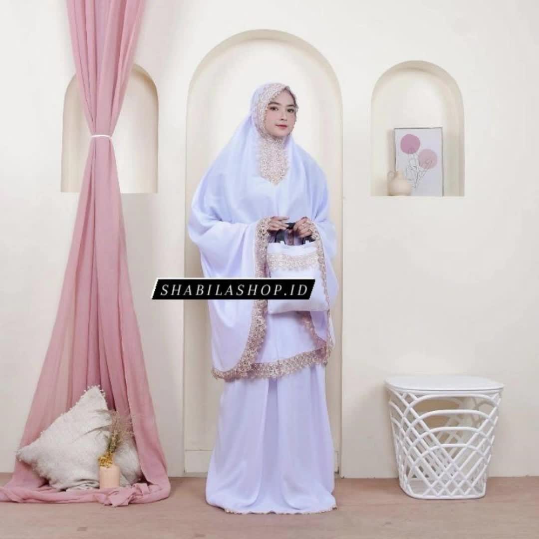 SHABILA Mukena Dewasa SHAVEA 2in1 Katun Mikro Renda Zipper Lembut Nyaman Mewah
