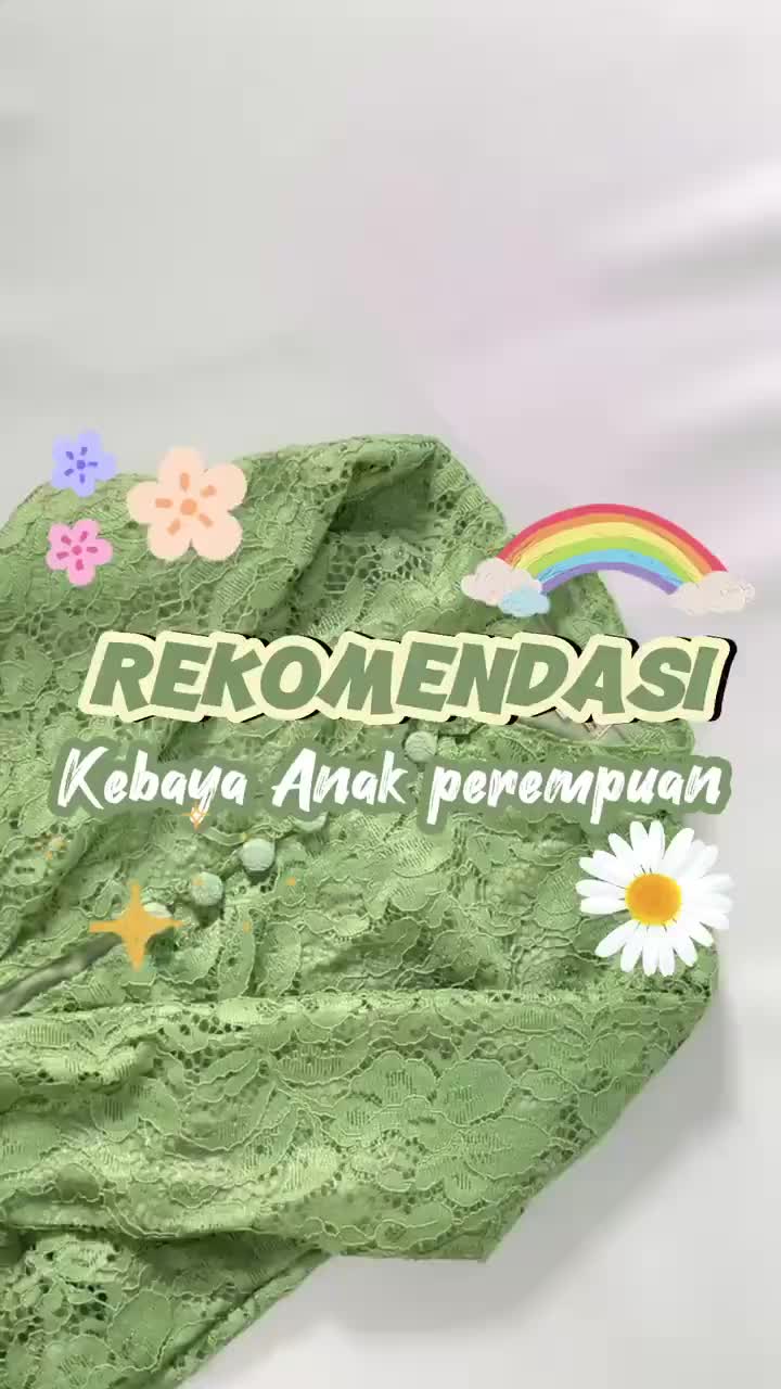 Setelan Baju Kebaya Kancing Anak Perempuan Modern Brukat Acara Pesta TK SD SMP Usia 4-14 Tahun Fashion
