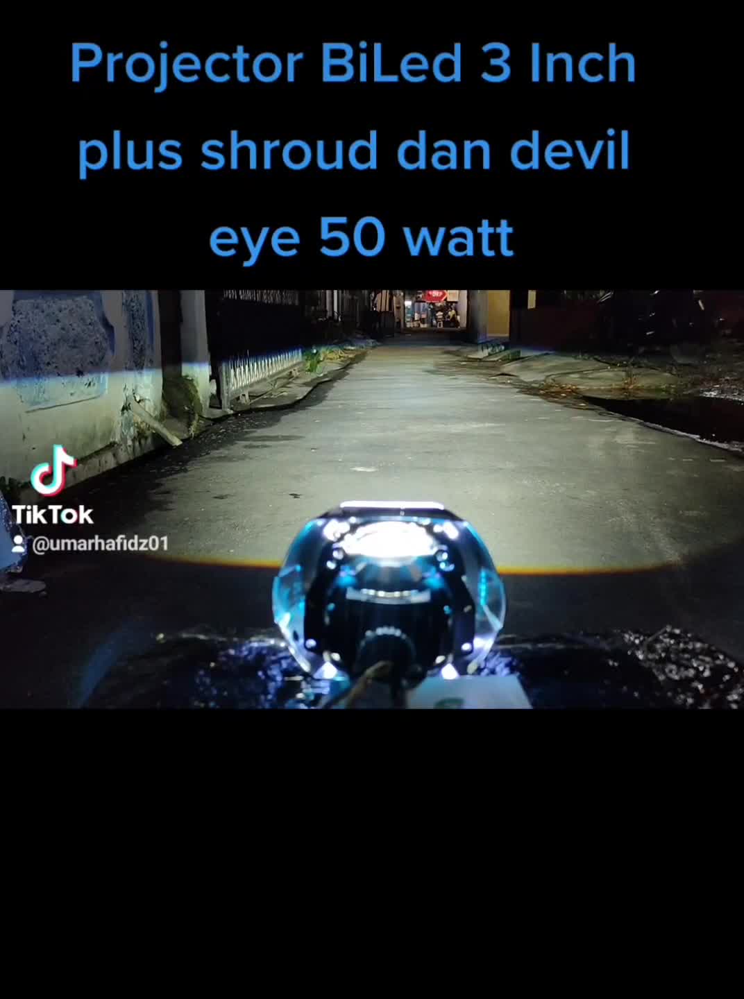 Projector Projie Biled 3 inch 50 Watt Plus shroud Dan Devil eyes Mobil Motor