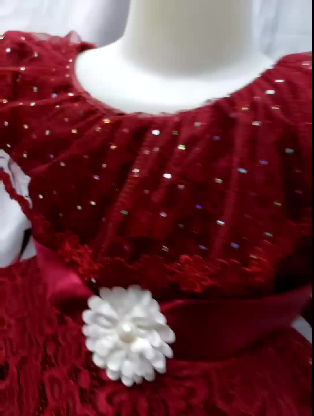 PD GAUN CORD KERAH LENGAN PENDEK Brokat Wanita Formal Kondangan Dress