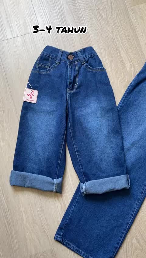 Celana Jeans Anak Perempuan Celana Panjang Anak Perempuan Kulot Jeans Anak Perempuan Usia 4-15 tahun Fashion NomenaKids 1142-44