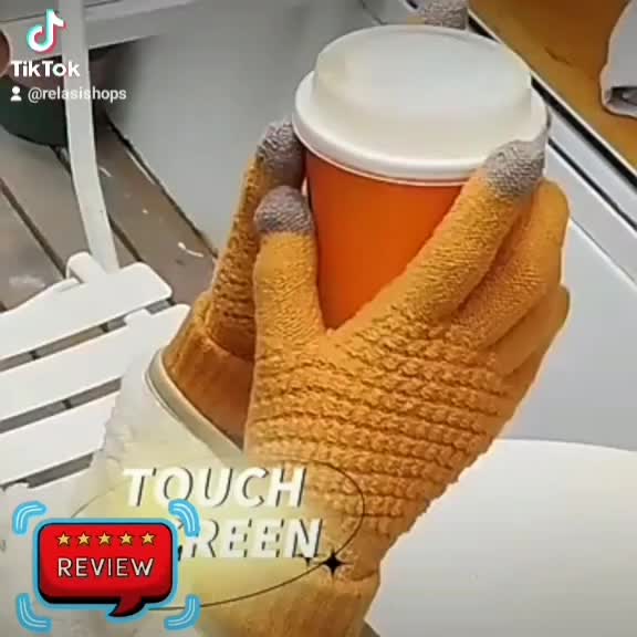 Sarung Tangan Rajut Layar Sentuh Musim Dingin Pria Wanita Dewasa Bahan Nyaman Berpori Cocok Untuk Aktivitas Outdoor Dan Bekerja - Glove