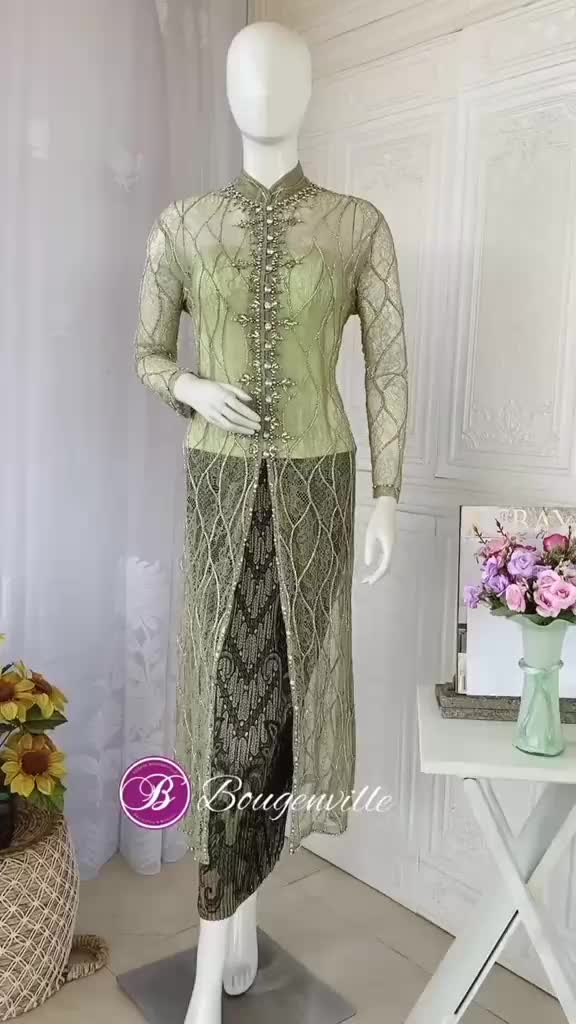 Kebaya Mewah Chantilly Full Payet COD (Kebaya dan Longtorso)
