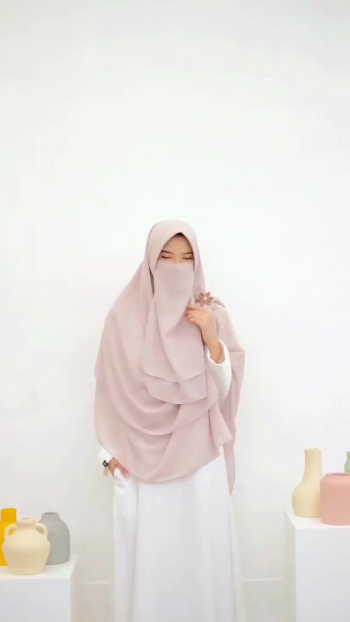 Cadar Tali 2 Layer tanpa jahitan bawah mata Uzma Hijab kain ceruty bahan jatuh Instan Muslim Nyaman Nyaman