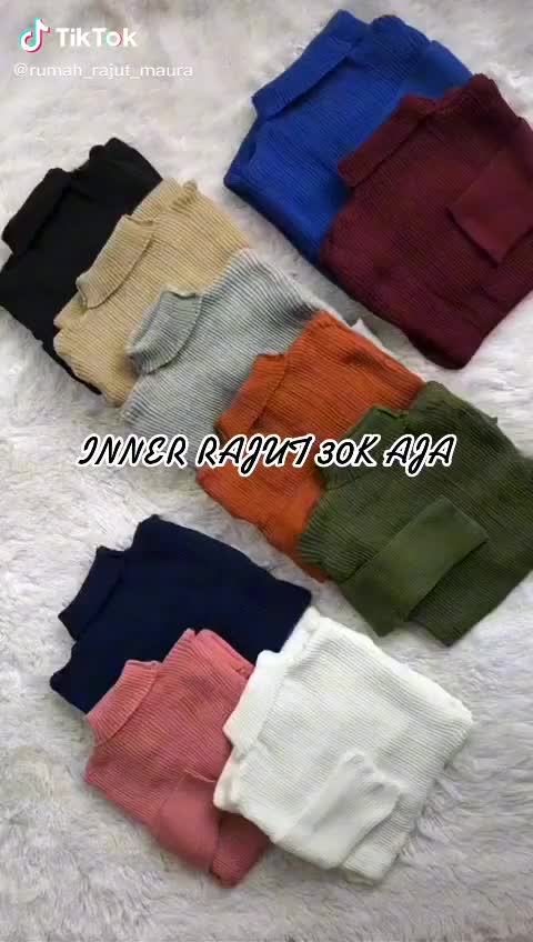 RRM Inner Rajut Maura Hijab Baju Daleman Turtleneck Knit Manset | Sweater Rajut | baju rajut   Knitwear Atasan Outer Tebal lengan panjang