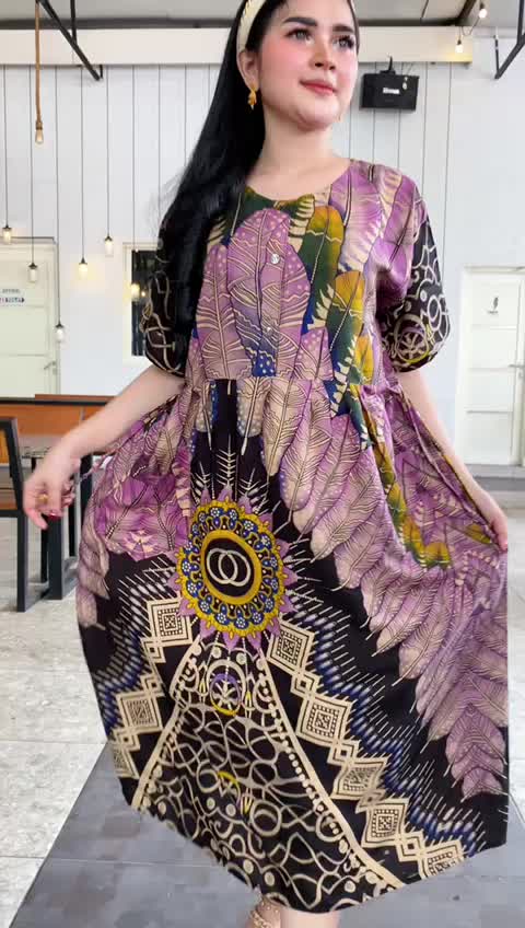 Casual home dress centini cibi daster busui bumil wanita murah kekinian viral Musim panas Musim dingin Sutra Polos Polos Bunga Setrip Polka Dot kancing panjang rayon  motif  midi  tidur  pendek Kimono Piyama