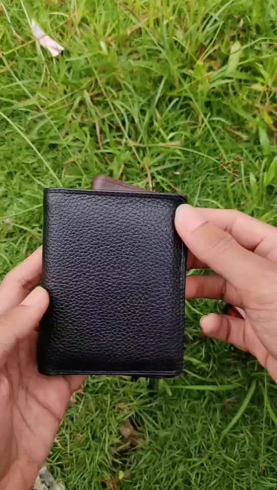 Dompet pria kulit Asli Sapi lipat diri 3Ruang Bulak Balik Polos