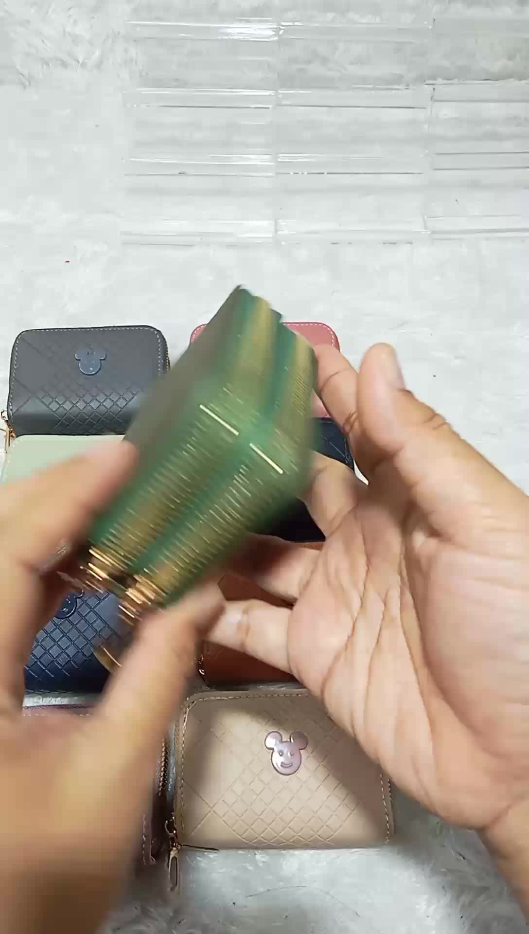 Dompet Kartu Dua Resleting Import Elegan untuk Wanita