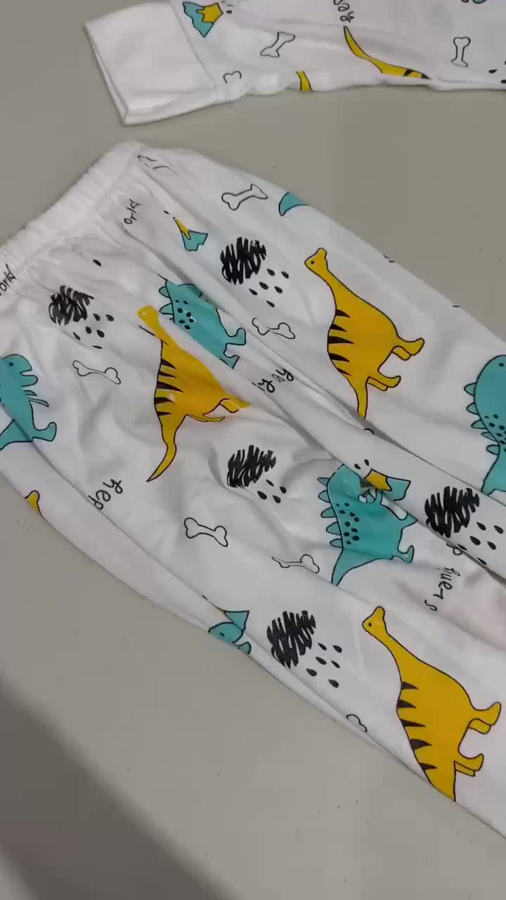 SETELAN BAJU TIDUR PIYAMA DINOSAURUS FULL PRINT