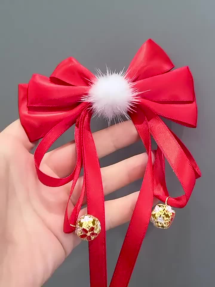 (Hello Girl)F165 Jepit Rambut anak Pita Lolita Gaya Korea Jepitan Rambut Motif Pita Snow Import fashion