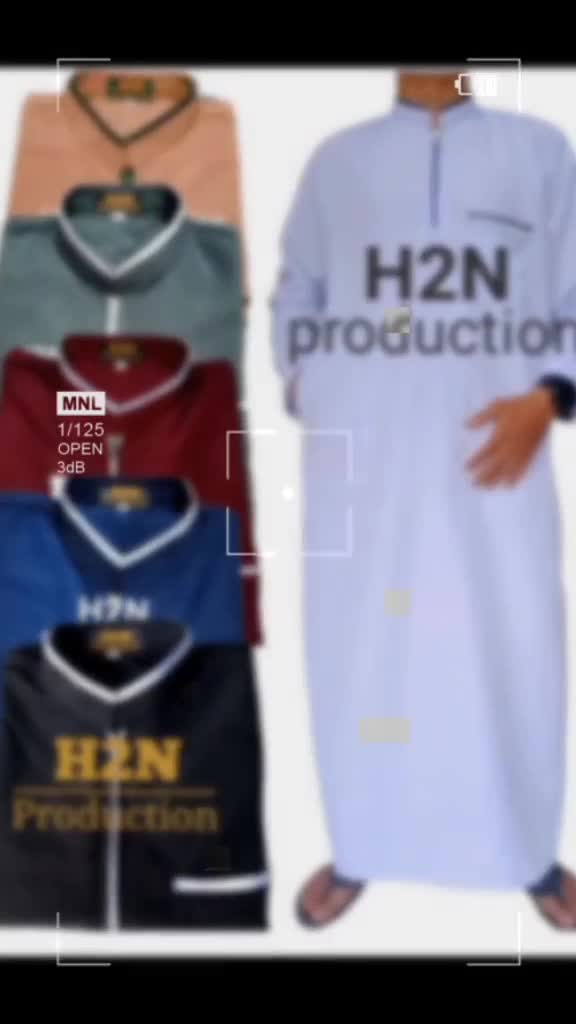 Jubah Gamis Anak Laki-Laki Lengan Panjang - H2N Production Putih Hitam - Kurta