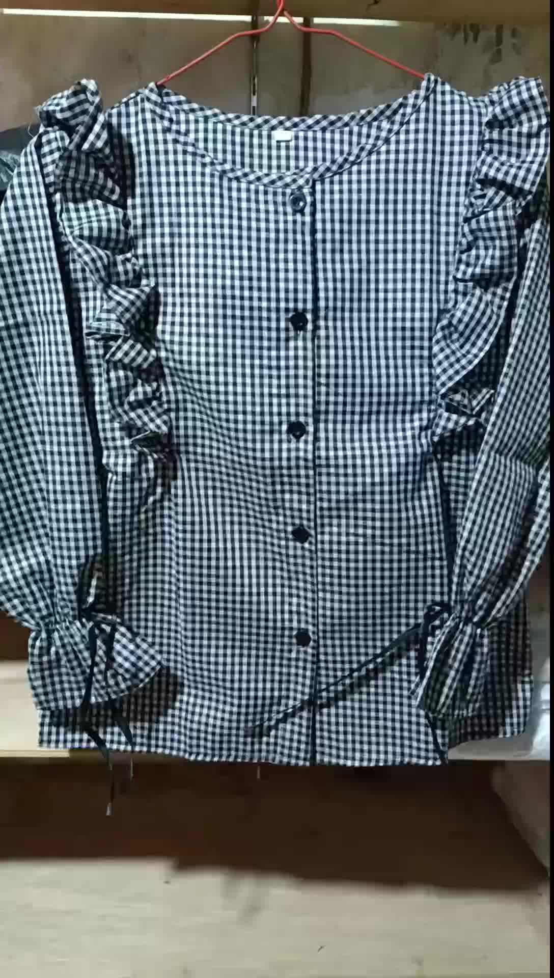 Pakaian Anak Perempuan / Blouse Anak Usia 2-13 Tahun / Blouse Gemsi / Atasan Kemeja Blouse Anak Bahan Katun Motif Kotak-Kotak