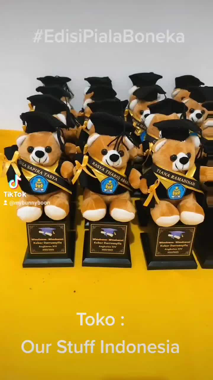 Piala Boneka Wisuda Laminating Custom Our Stuff Indonesia Pendidikan Set Hadiah Dolls Toys