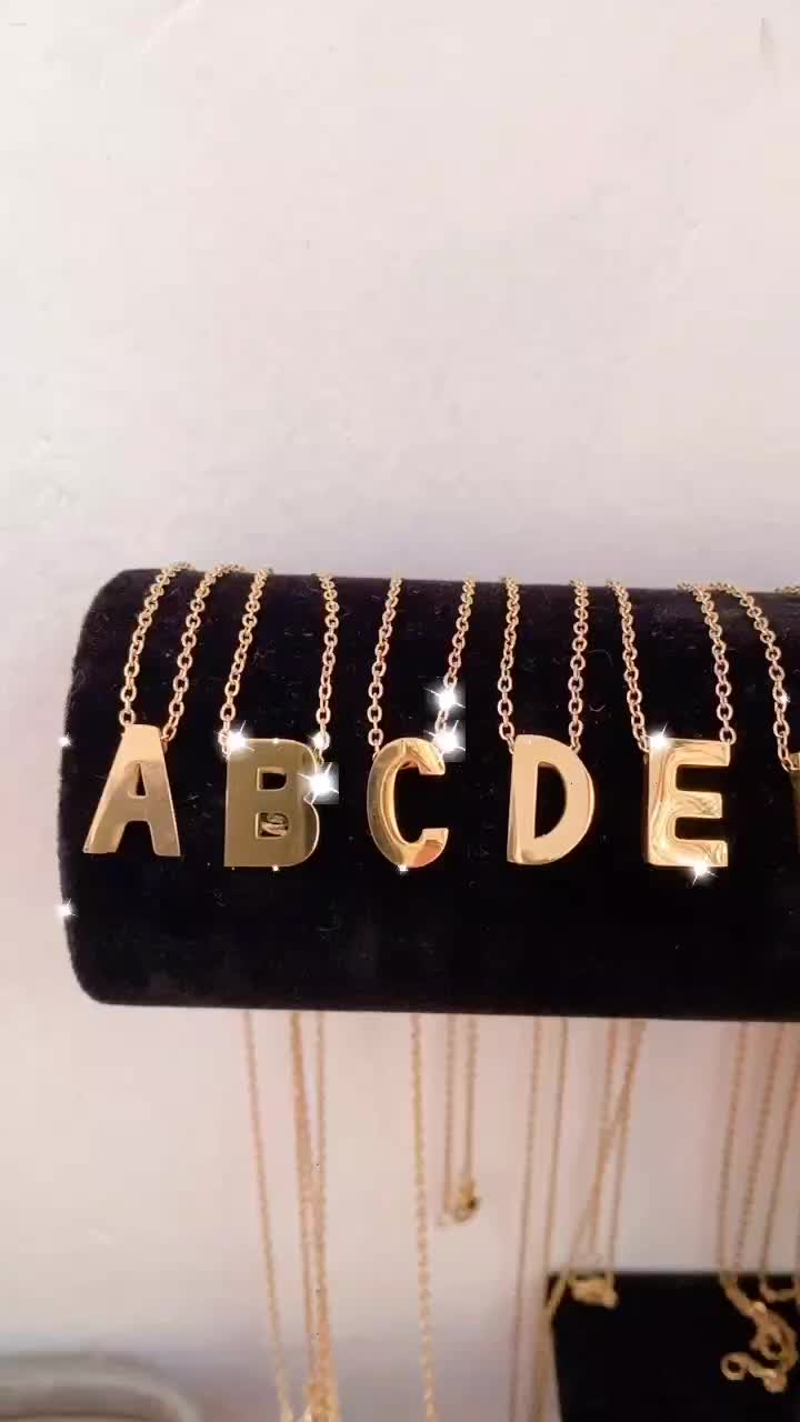 Clue Xuping - Aksesoris Kalung Inisial Wanita A-Z fashion Korea Stainless Aesthetic n07092201 Gold Perhiasan Titanium kalung  inisial kalung  huruf liontin huruf titanium