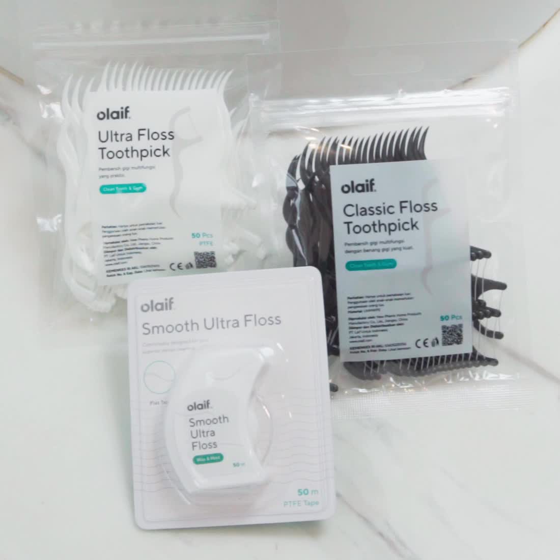 Olaif Dental Smooth Ultra Floss - 50m - Dental Floss / Benang Gigi Gusi