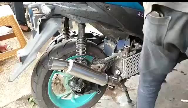 Full set Knalpot Samlong polos inlet 38mm untuk motor beat fi scoopy vario 110 fi genio vario 125/150  PCX 150 DLL