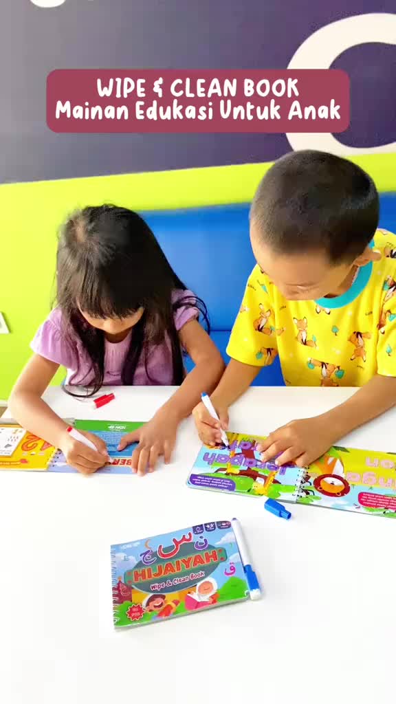 Konsep Wipe & Clean Book Buku Edukasi Anak Belajar Menulis Membaca Anak Paud TK Toodler [FLASH SALE]